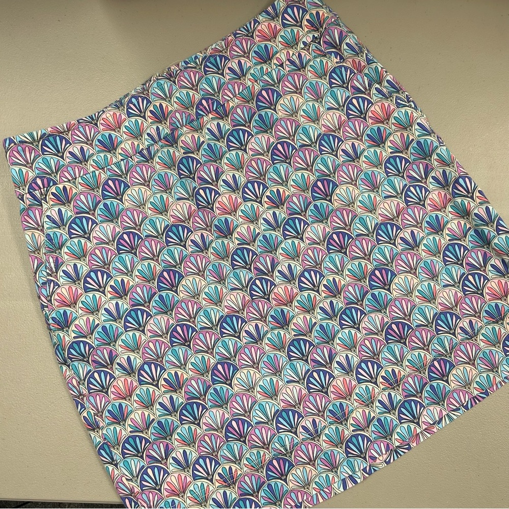 Talbots Multicolor Fan Pattern Straight Skirt Zip… - image 1